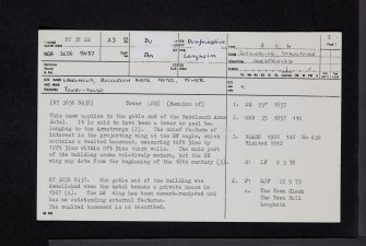 Langholm, Buccleuch House, Tower, NY38SE 23, Ordnance Survey index card, page number 1, Recto