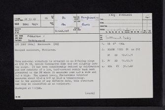 Fiddleton, NY39NE 12, Ordnance Survey index card, page number 1, Recto