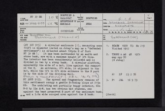 Brieryshaw Hill, NY39SE 10, Ordnance Survey index card, page number 1, Recto