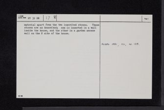Arkleton, Tower, NY39SE 17, Ordnance Survey index card, page number 2, Verso