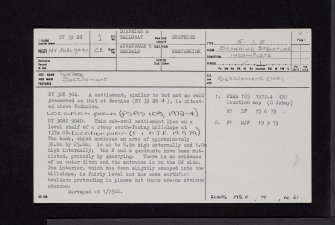 Bentpath, NY39SW 1, Ordnance Survey index card, page number 1, Recto