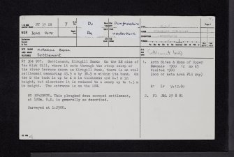 Kirkgill Bank, NY39SW 7, Ordnance Survey index card, page number 1, Recto