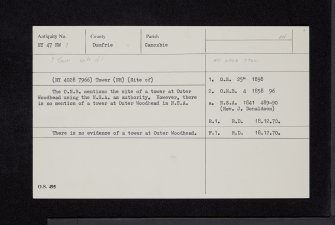 Outer Woodhead, NY47NW 7, Ordnance Survey index card, Recto