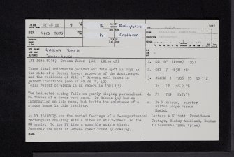 Greena Tower, NY48SE 9, Ordnance Survey index card, page number 1, Recto