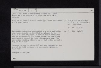 Liddel Castle, NY58NW 2, Ordnance Survey index card, page number 2, Verso