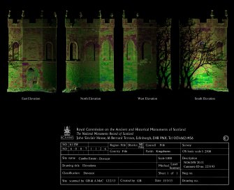Elevations of the doocot at Cambo House. Created from laser scan survey