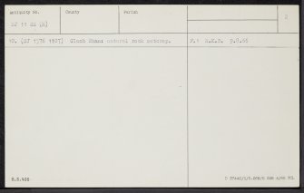 Miscellaneous Information card, NJ11SE (M), Ordnance Survey index card page 1, Verso