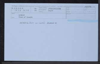 Dumyat, NS89NW, Ordnance Survey index card, Recto