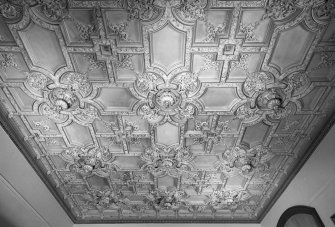 Interior.
Library, detail of ceiling.