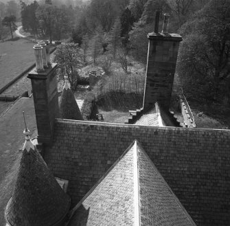View to SW from Ayton Castle tower.
