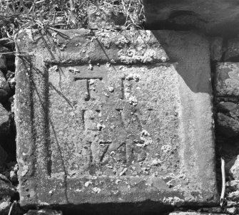 Detail of plaque at Ayton Castle dovecote.