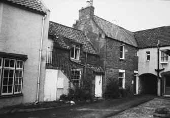 General view of St Andrew's Square, High Street, Ayton, from SW, including Mews Cottage and Croftview House.