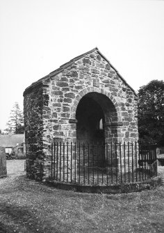 View of section of old Romanesque church from NW.