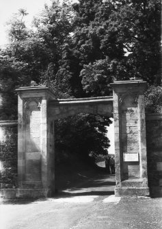 View of Tudor arched gateway.
