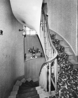 Interior.
First floor, landing, view of stair.