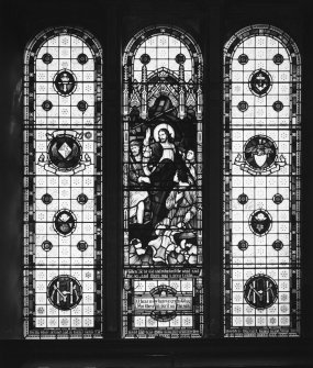 Interior.
View of SE stained glass window.