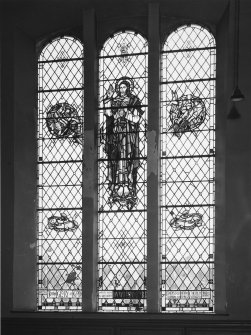 Interior.
View of SW stained glass window.