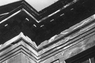 Detail of W elevation wallhead entablature.