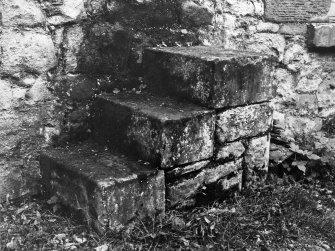 Detail of mounting steps on NE range's SW elevation.