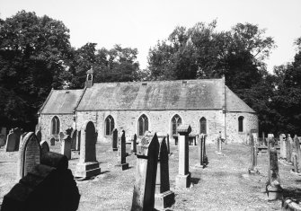 View of graveyard and church from S.