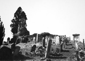 General view of church and graveyard.