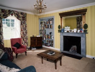 Interior. West wing sitting room showing fireplace