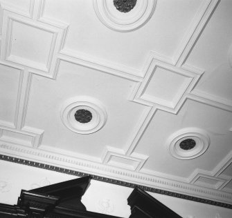 Interior.
Ground floor, dining room, detail of ceiling.
