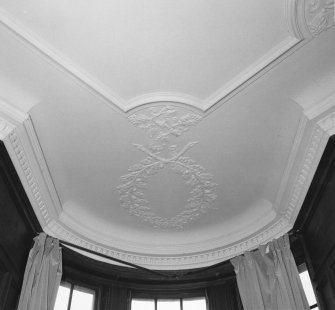 Interior.
Ground floor, library, detail of ceiling.