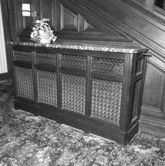 Interior.
Ground floor, staircase hall, detail of radiator cover.