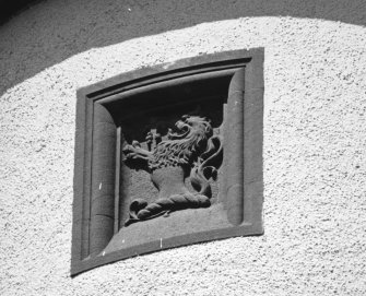 Detail of armorial panel.