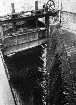 Detail of sluice and trash screen.