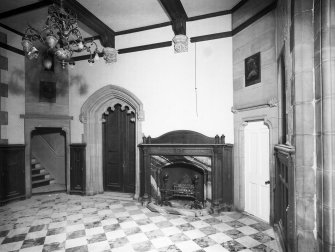 Interior.
Ground floor, view of hall and fireplace.