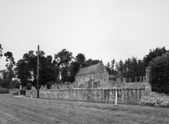 View from ESE showing church and graveyard