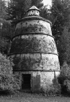 View beehive shaped dovecot from W showing entrance