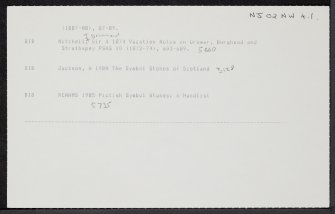 Inverallan Churchyard, Pictish Symbol Stone, NJ02NW 4.1, Ordnance Survey index card, Recto
