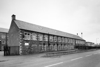 Selkirk, Dunsdale Haugh, Dunsdale Road, Riverside Mills
View from south of Administration,Sales,Store block at east side of works, fronting onto Dunsdale Road