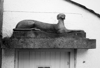 Detail of door pediment.