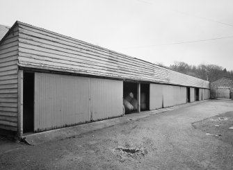 Selkirk, Dunsdale Haugh, Dunsdale Road, Riverside Mills
View from north of wooden waste wool store, situated in front of the south east side of New Mill