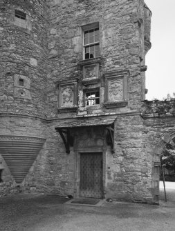 Detail of entrance showing armorial panels