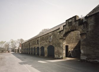 View of cart sheds from W