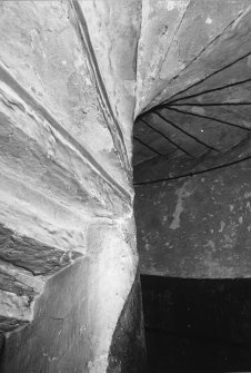 Interior.
Mule mill, detail of circular stone staircase.