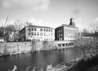 Hawick, Commercial Road, Wilton Mill
General view from south, with River Teviot in foreground