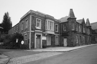 View of the entrance and the adjacent offices and warehouses of Wilton Mill.
