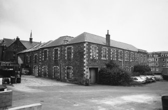 View of the rear of the former warehouses/offices of Wilton Mill.