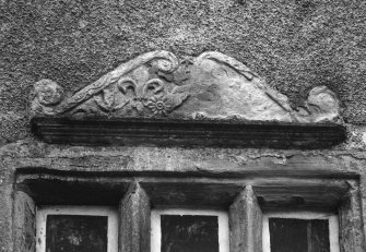 Harden House
Detail of fragment of pediment set above mullioned window in East Wall of 19th century addition