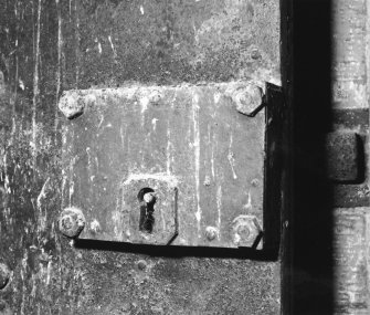 Interior.
Detail of door lock.