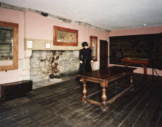 Interior. View of 1st floor hall from N
