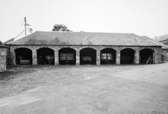 View of cart sheds from N