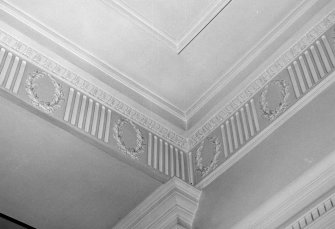 Interior.
Staircase hall, detail of ceiling.