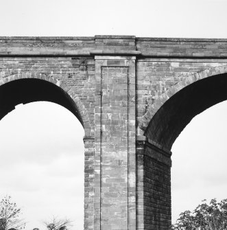 Detail of the parapet and spandrel of the Roxburgh Railway Viaduct from the North West